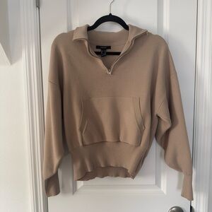 Forever 21 Beige Quarter Zip Sweater